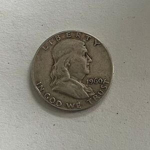 1960 Franklin Half Dollar No Mint Mark 90% Silver